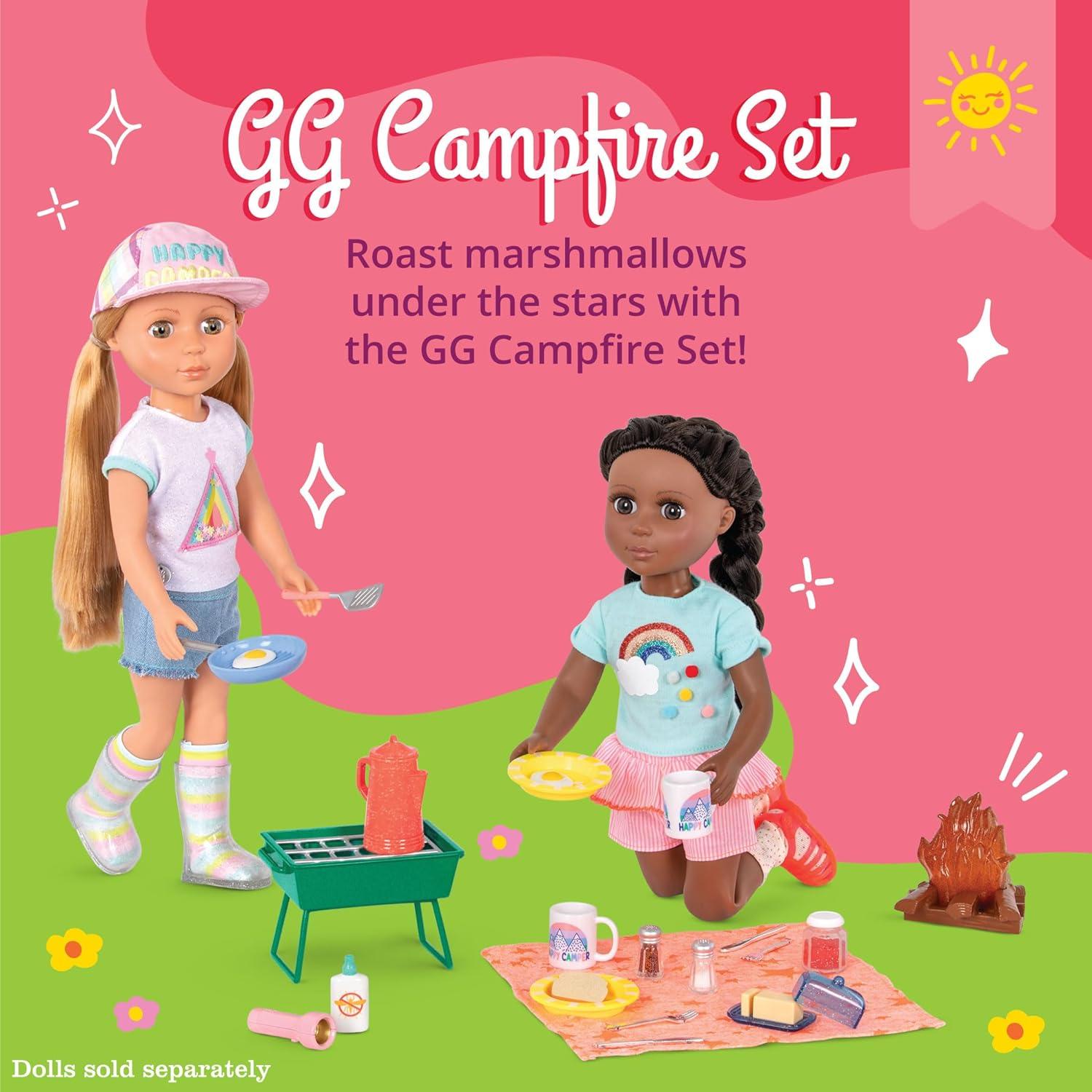 Set de Camping Chicas Brillantes - Fogata y Parrilla BBQ 32 Piezas