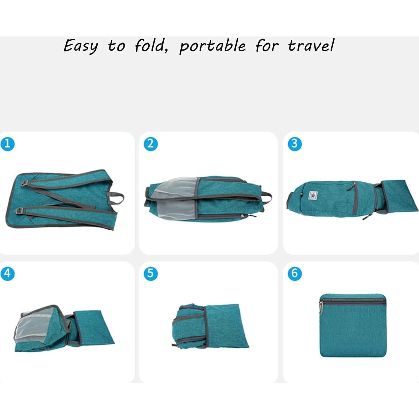 Mochila de Senderismo Plegable DOJUNS 15L Impermeable Negra