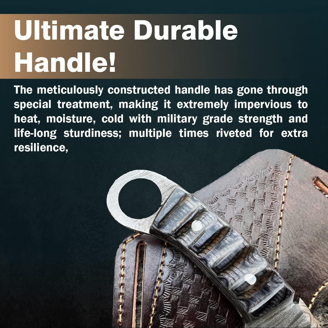 Cuchillo de Supervivencia TAC KNIVES 20 cm Acero Damasco Negro