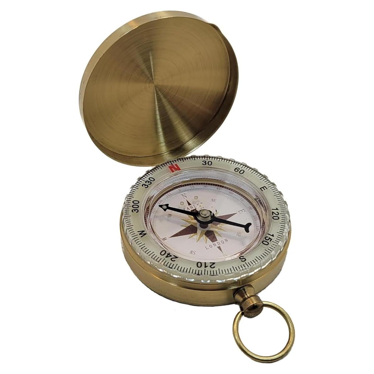 Brújula de bolsillo Stanley London dorada impermeable 5 cm