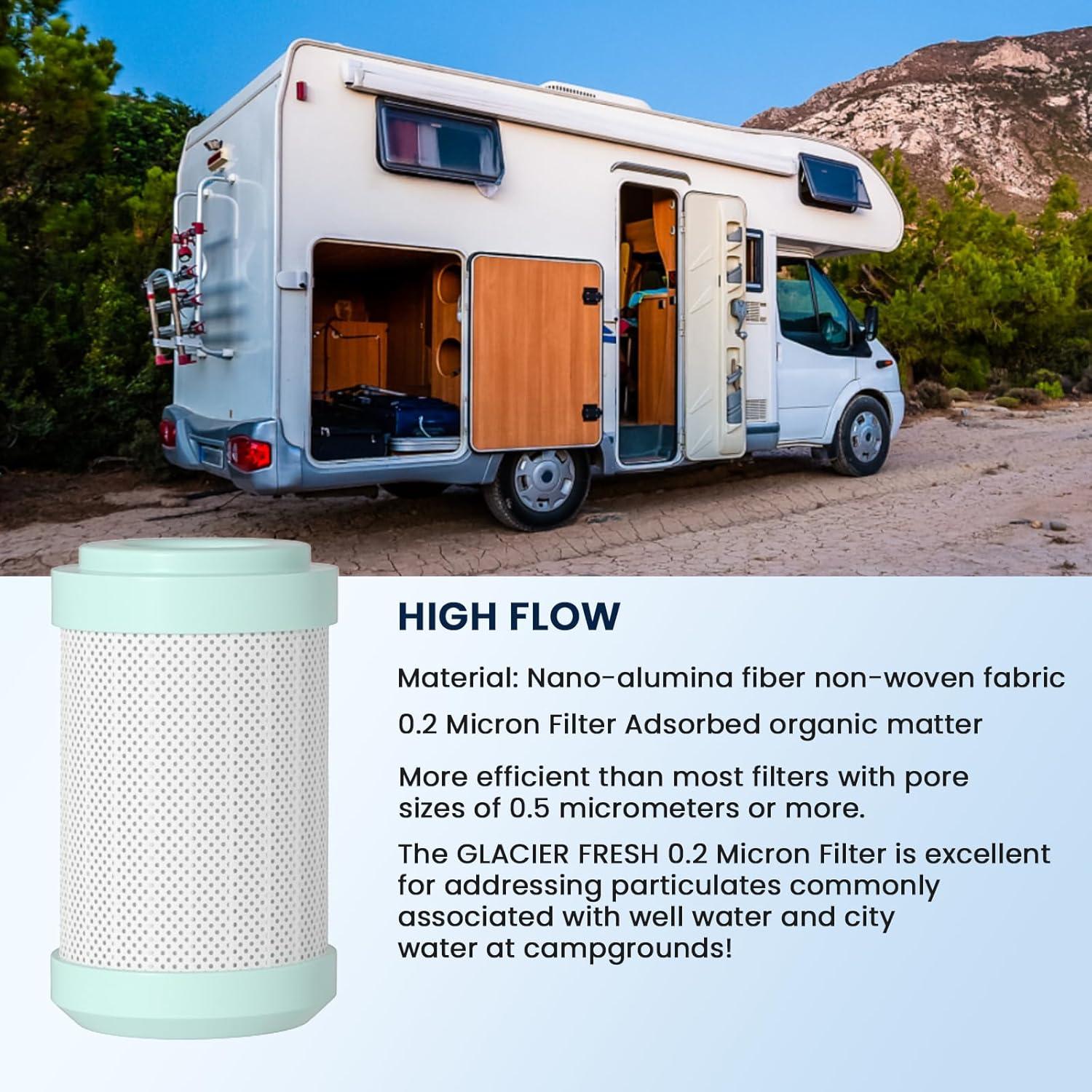 Cartuchos de Filtro de Agua GLACIER FRESH para RV 0.2 micrones