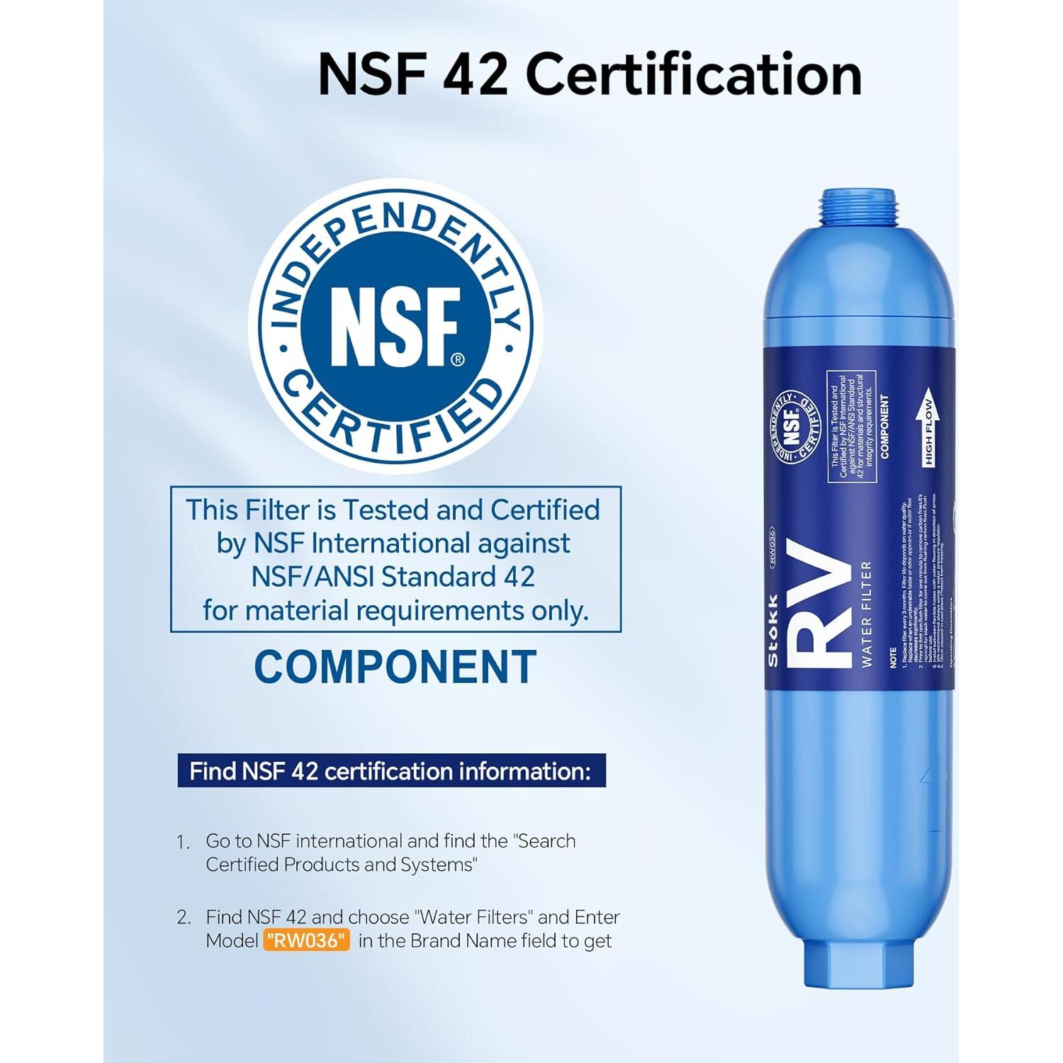 Filtro de Agua Stokk RW036 en Línea para Jardín y RV, Paquete de 2