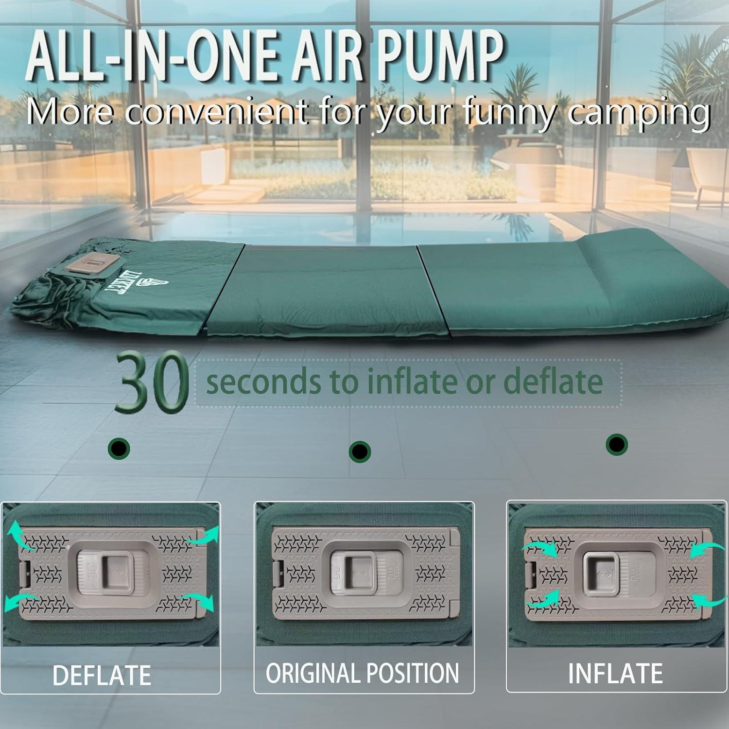 Colchoneta Autoinflable LINKET 196x68.6 cm Verde Camping