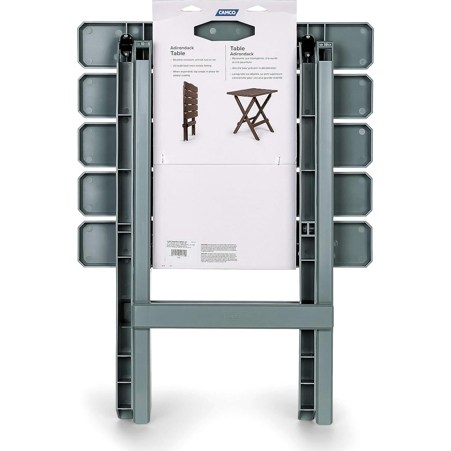 Mesa Lateral Plegable Camco 51692 Gris para Playa y Camping