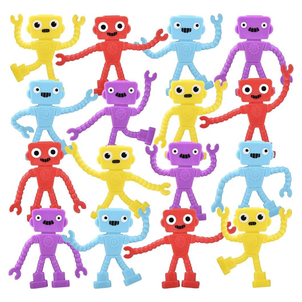 ArtCreativity 48 Mini Robots Flexibles para Niños 3+