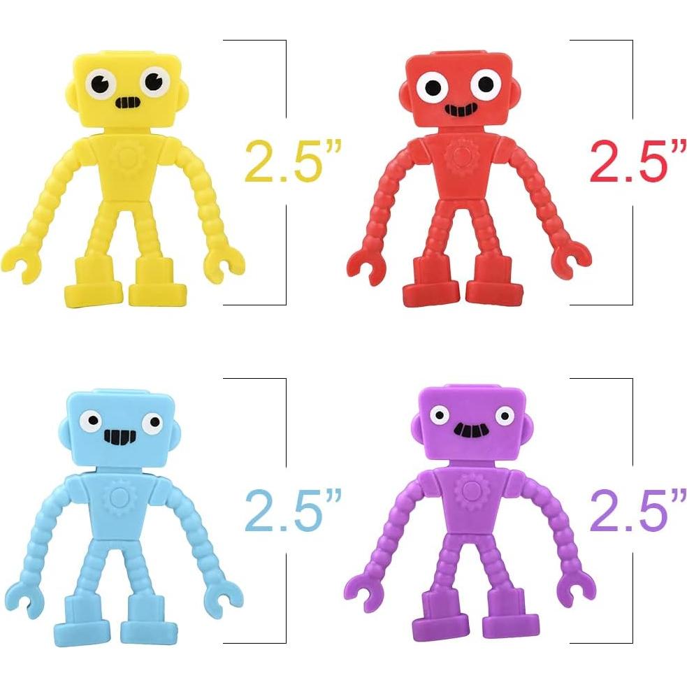 ArtCreativity 48 Mini Robots Flexibles para Niños 3+