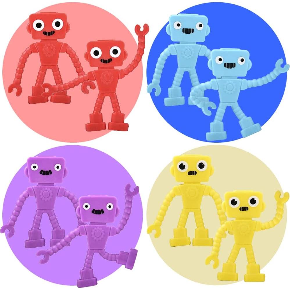 ArtCreativity 48 Mini Robots Flexibles para Niños 3+