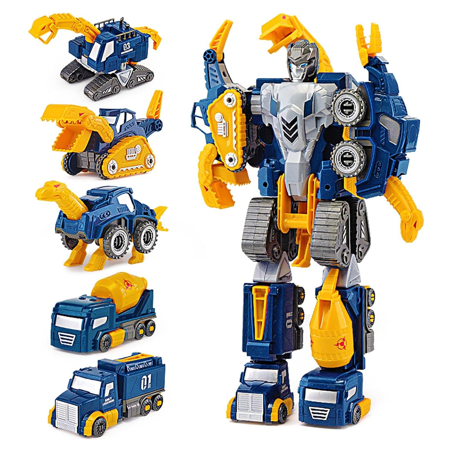 Juego de Transformación de Carros PENGJIA 5 en 1 Robot Dinosaurio