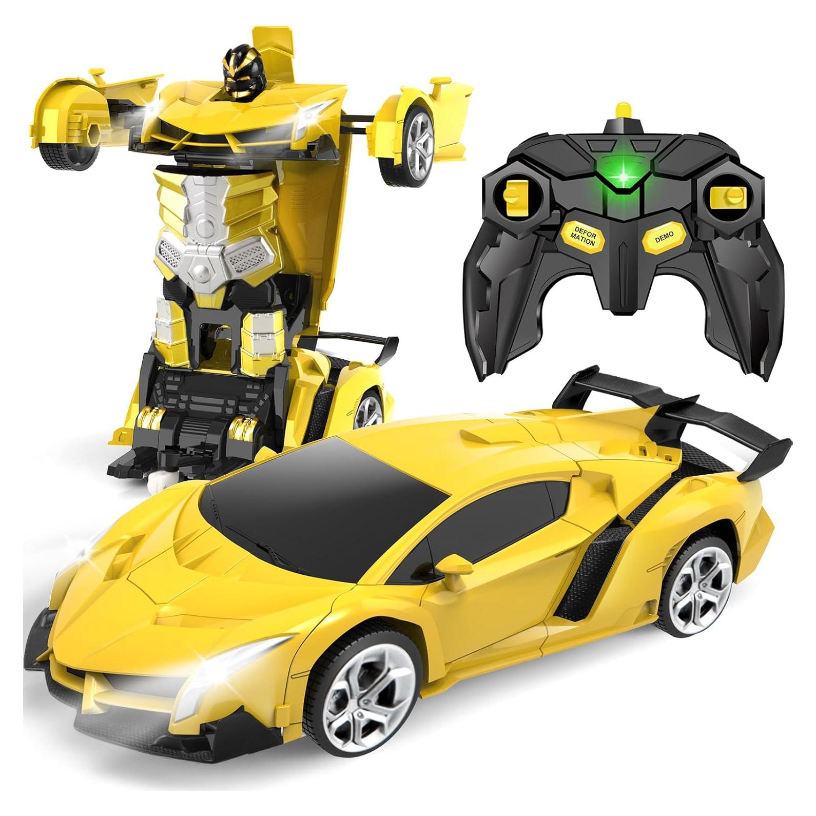 Coche RC Transformable YOTOY 1:18 Amarillo 360° Acrobacias