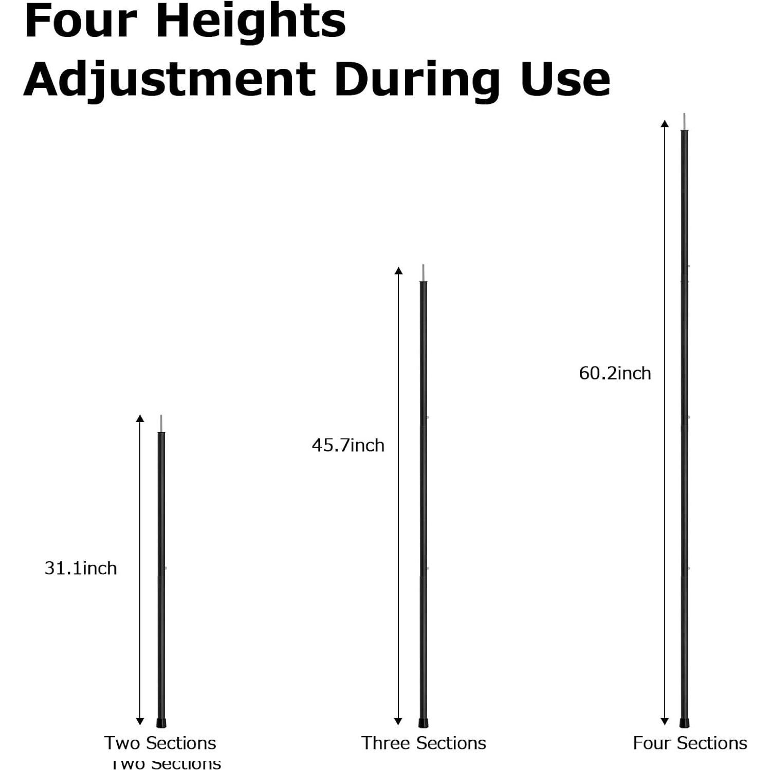 Varillas de Aluminio SAN LIKE 152.9 cm Ajustables Plegables