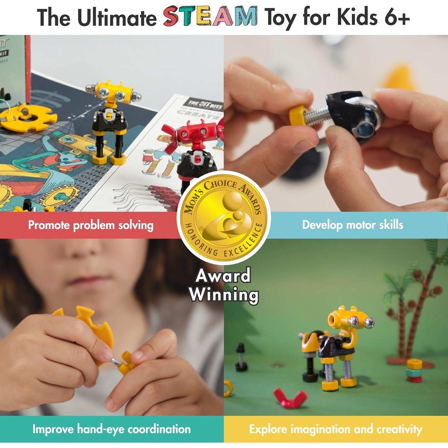 The Off Bits Robot Collection: Robot Toy Model Kit for Kids 6+, Engaging & Creative Toy Building Sets for Boys and Girls, Build Your Own STEM Building Toys Engineering Kit