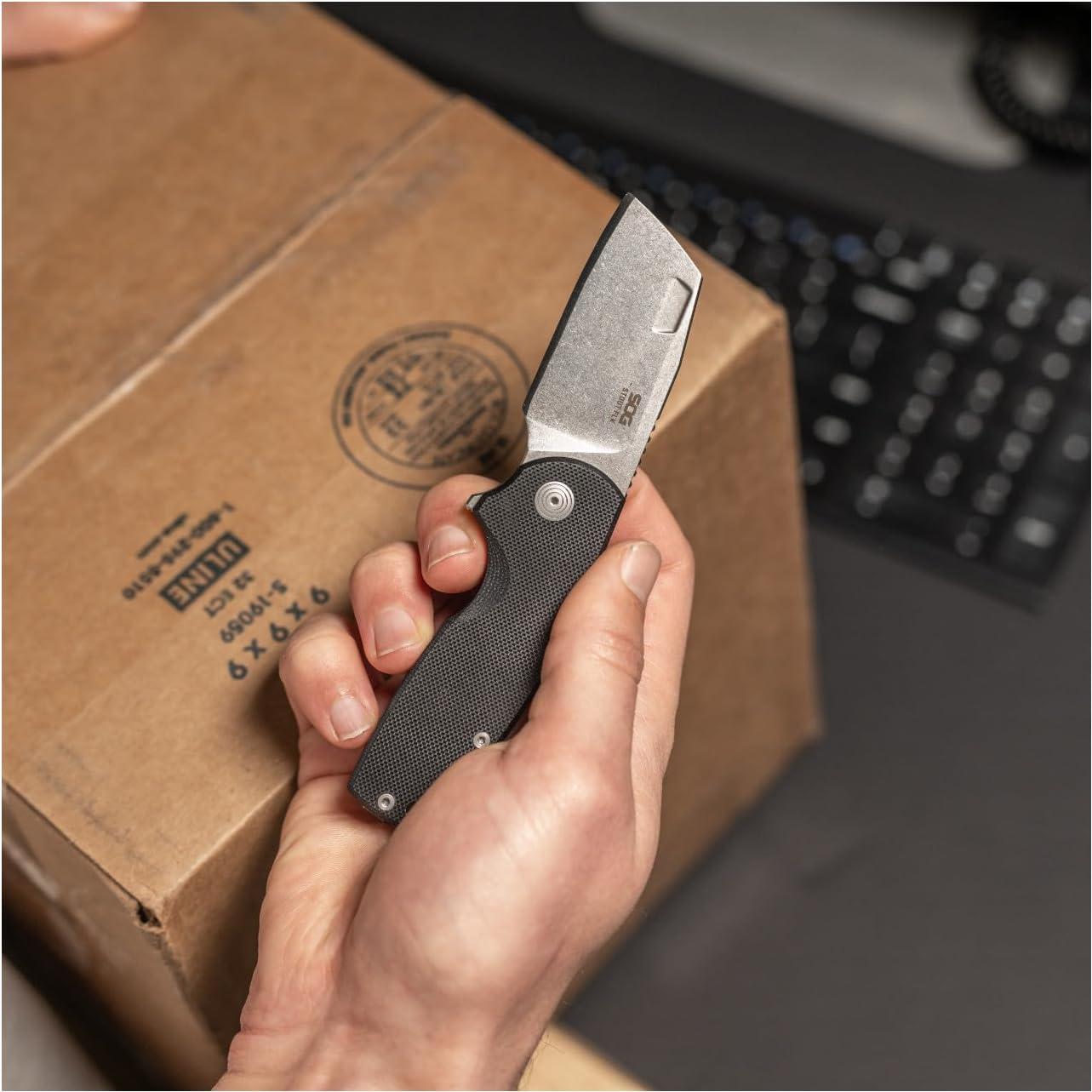 Cuchillo Plegable SOG Stout FLK Cleaver 6.1 cm Acero D2