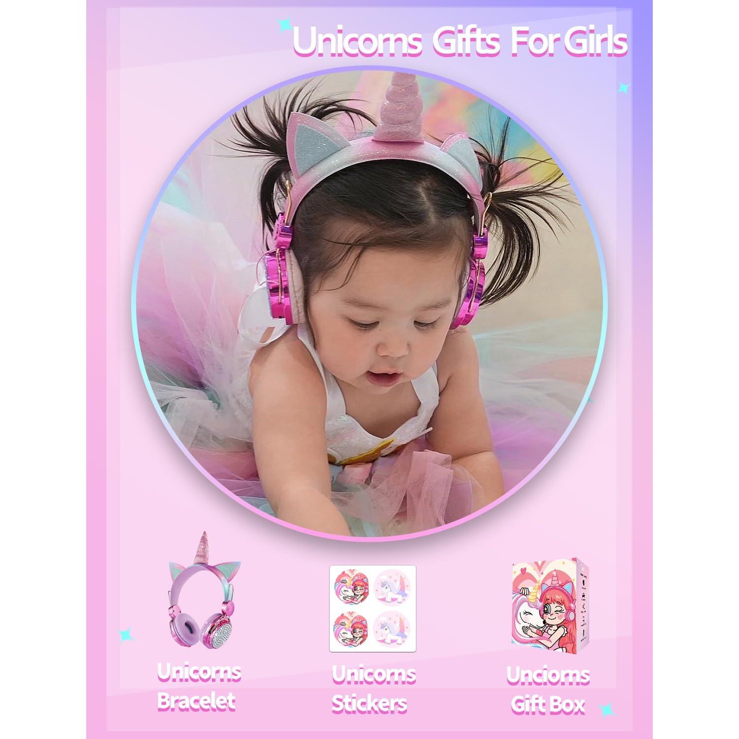 Auriculares de Unicornio Charlxee para Niñas con Micrófono 95dB