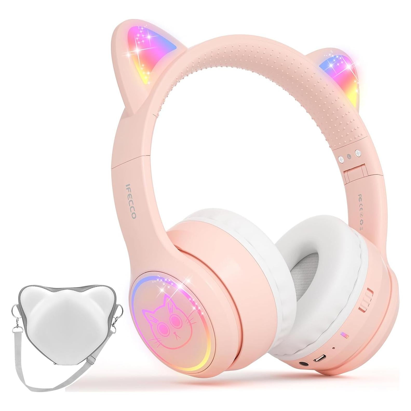 Auriculares Inalámbricos IFECCO para Niños Rosa con Micrófono