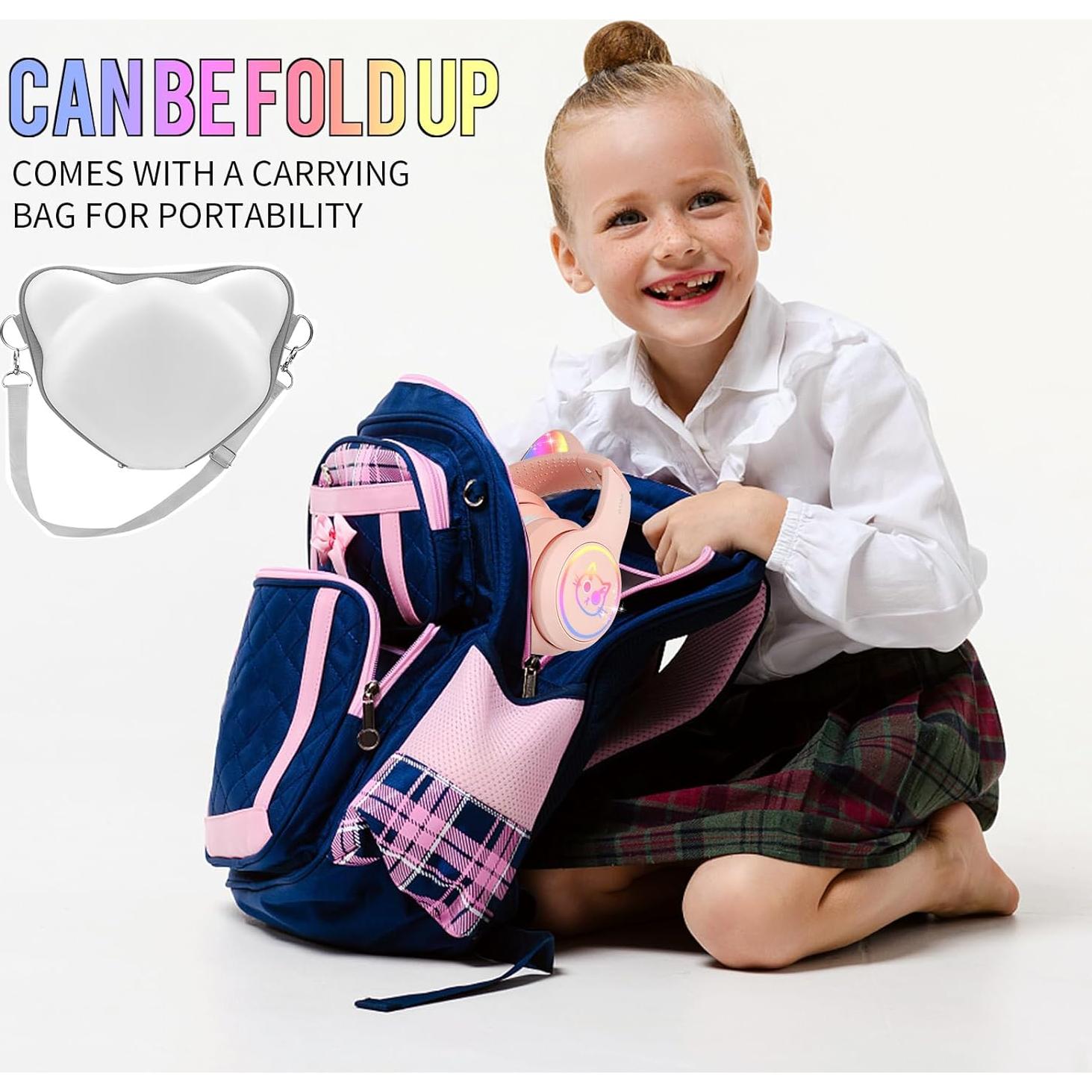 Auriculares Inalámbricos IFECCO para Niños Rosa con Micrófono