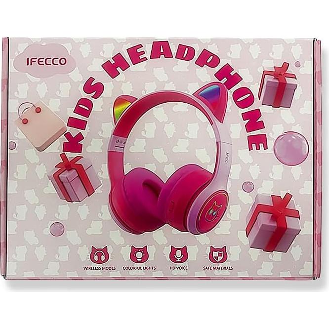 Auriculares Inalámbricos IFECCO para Niños Rosa con Micrófono