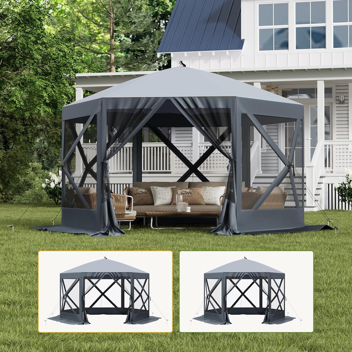 Gazebo Plegable Hipicute 3x3m Impermeable con Mosquitera