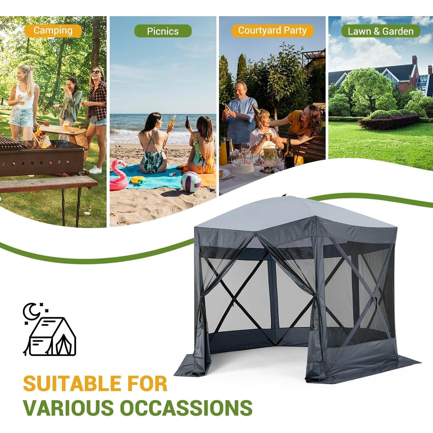 Gazebo Plegable Hipicute 3x3m Impermeable con Mosquitera