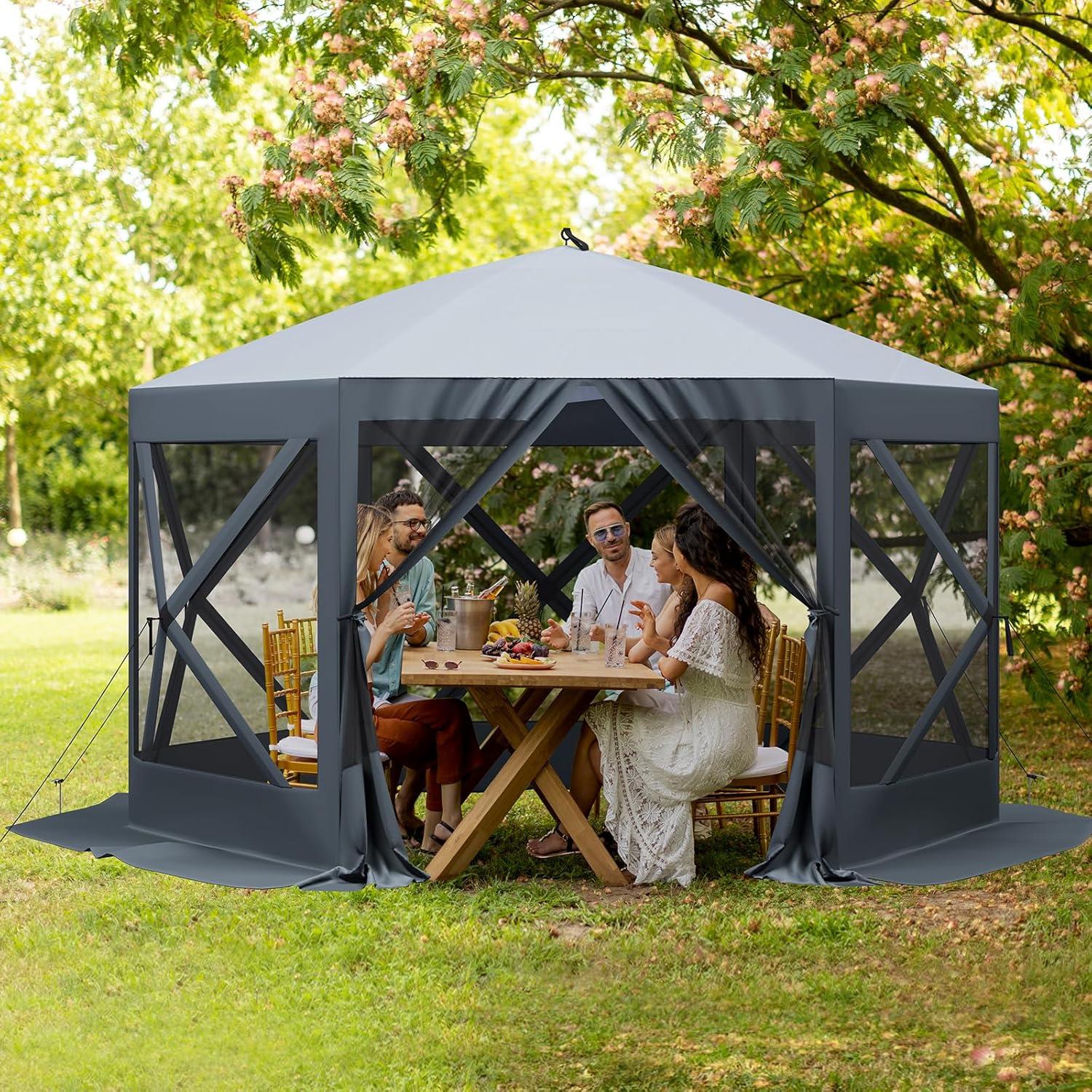 Gazebo Plegable Hipicute 3x3m Impermeable con Mosquitera