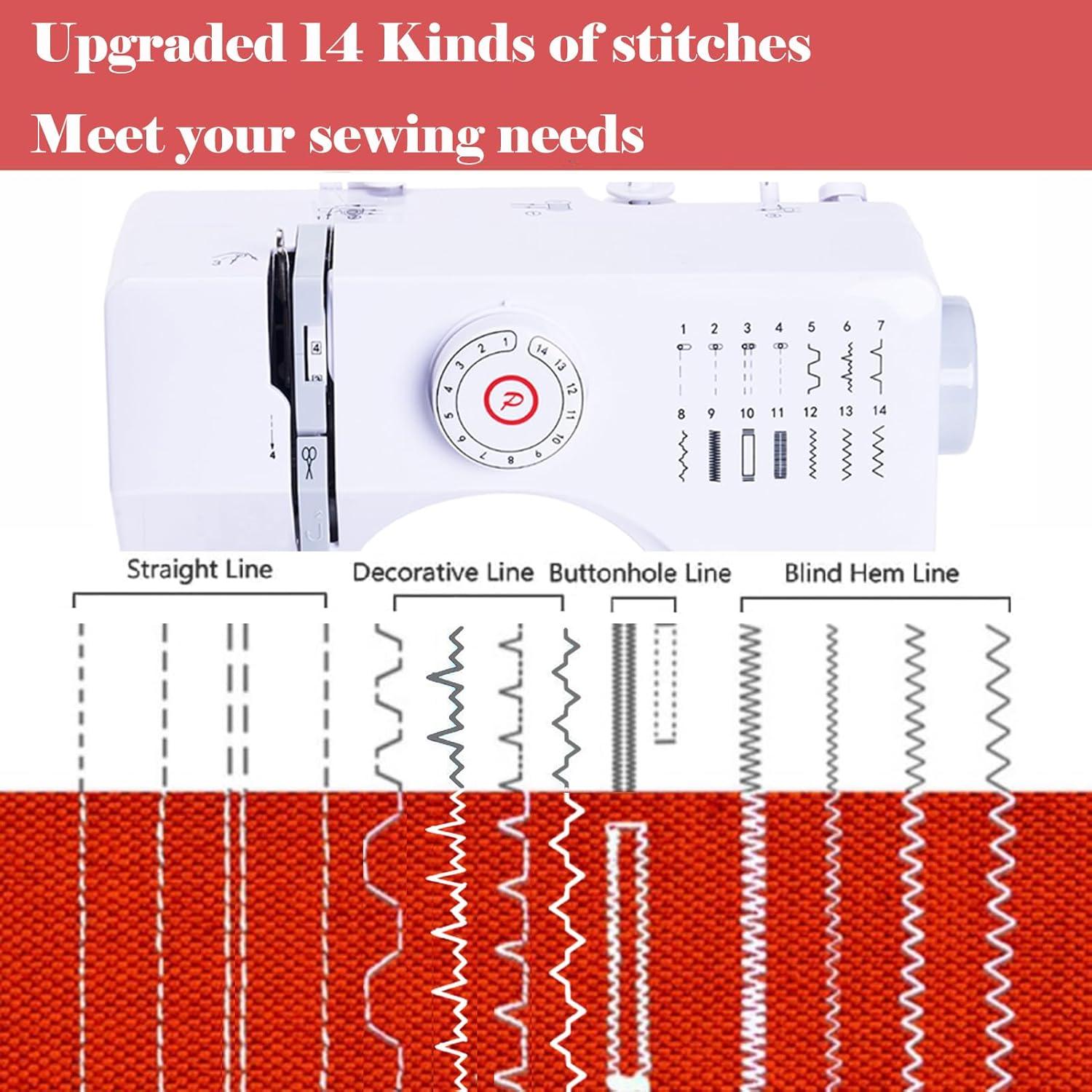 Máquina de Coser Eléctrica Dechow 728 para Principiantes 14 Puntadas