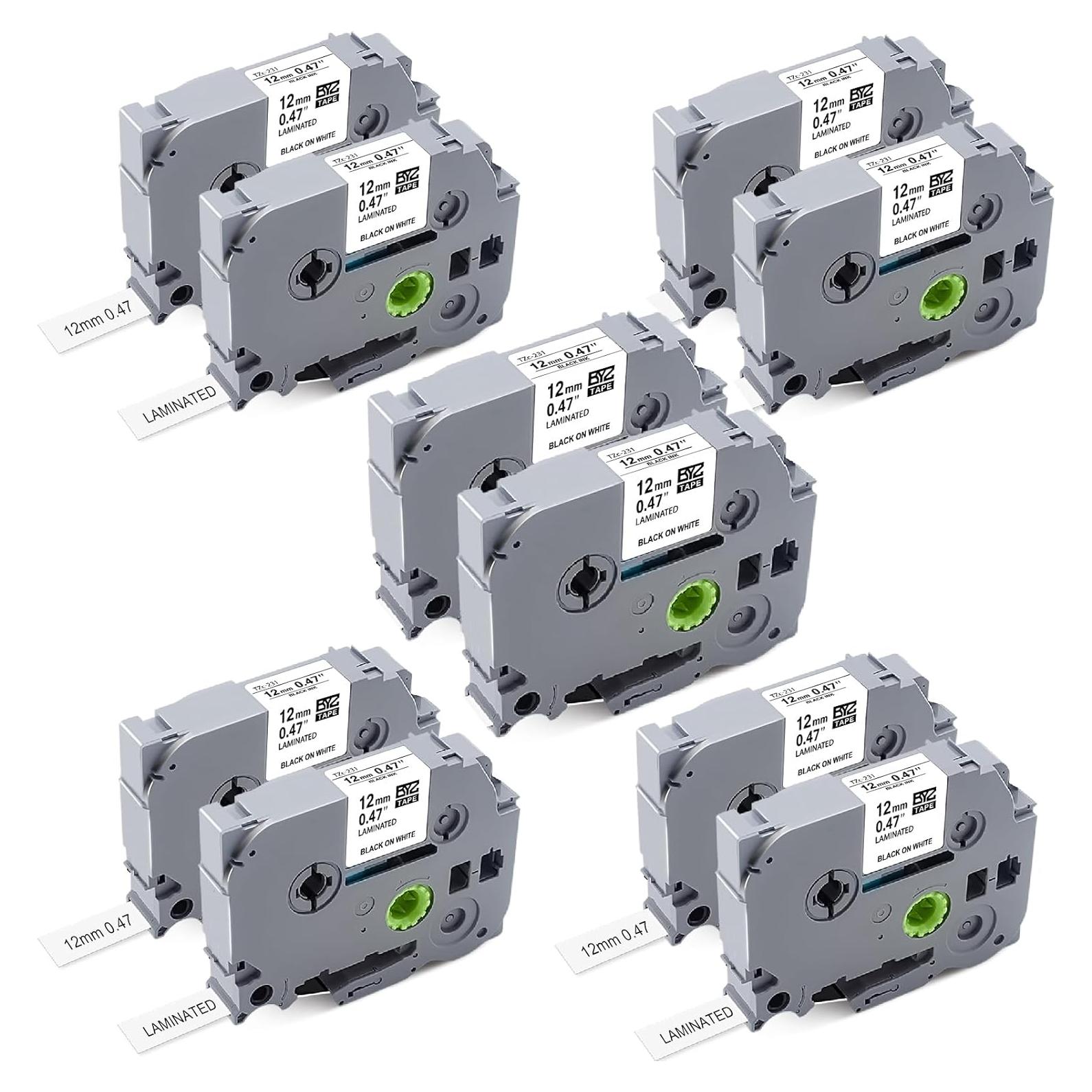 Cinta de Etiqueta Laminada 12mm BEYONDTEK TZe-231 10ps