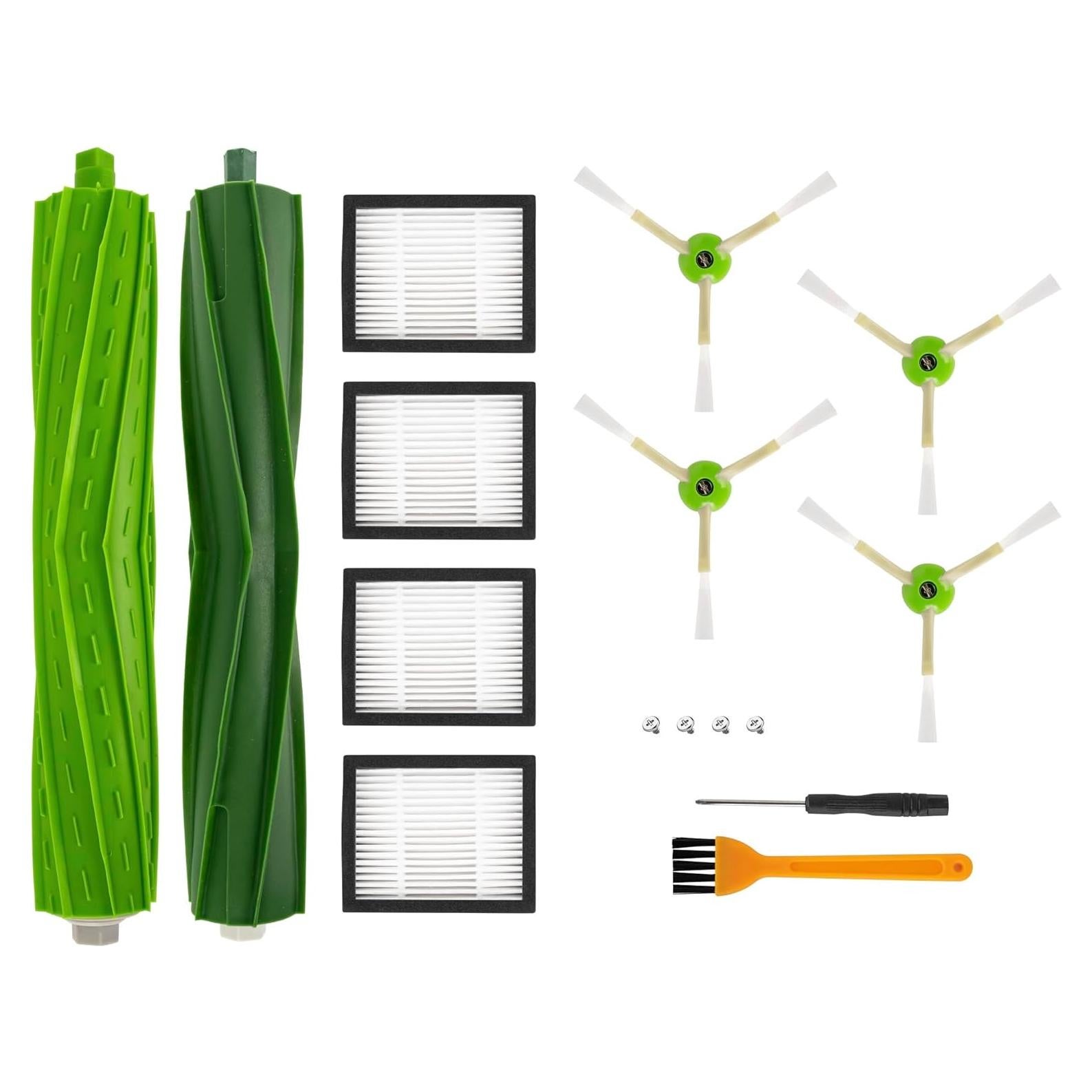 Kit de Reemplazo BlueStars para iRobot Roomba E, I, J - 2 Cepillos, 4 Filtros HEPA