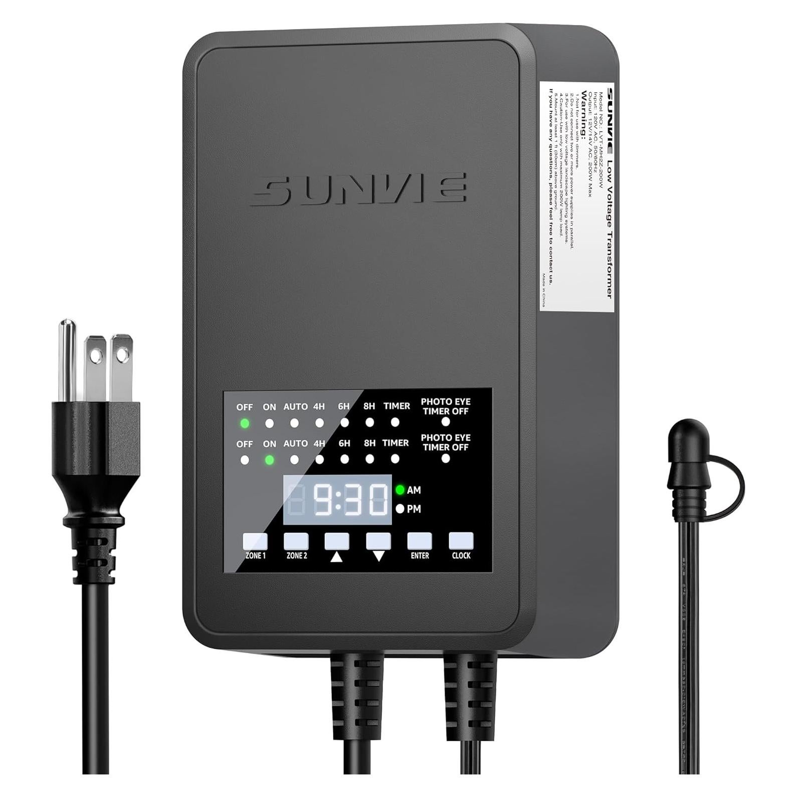 Transformador de Paisaje Sunvie 300W 2 Salidas Controladas