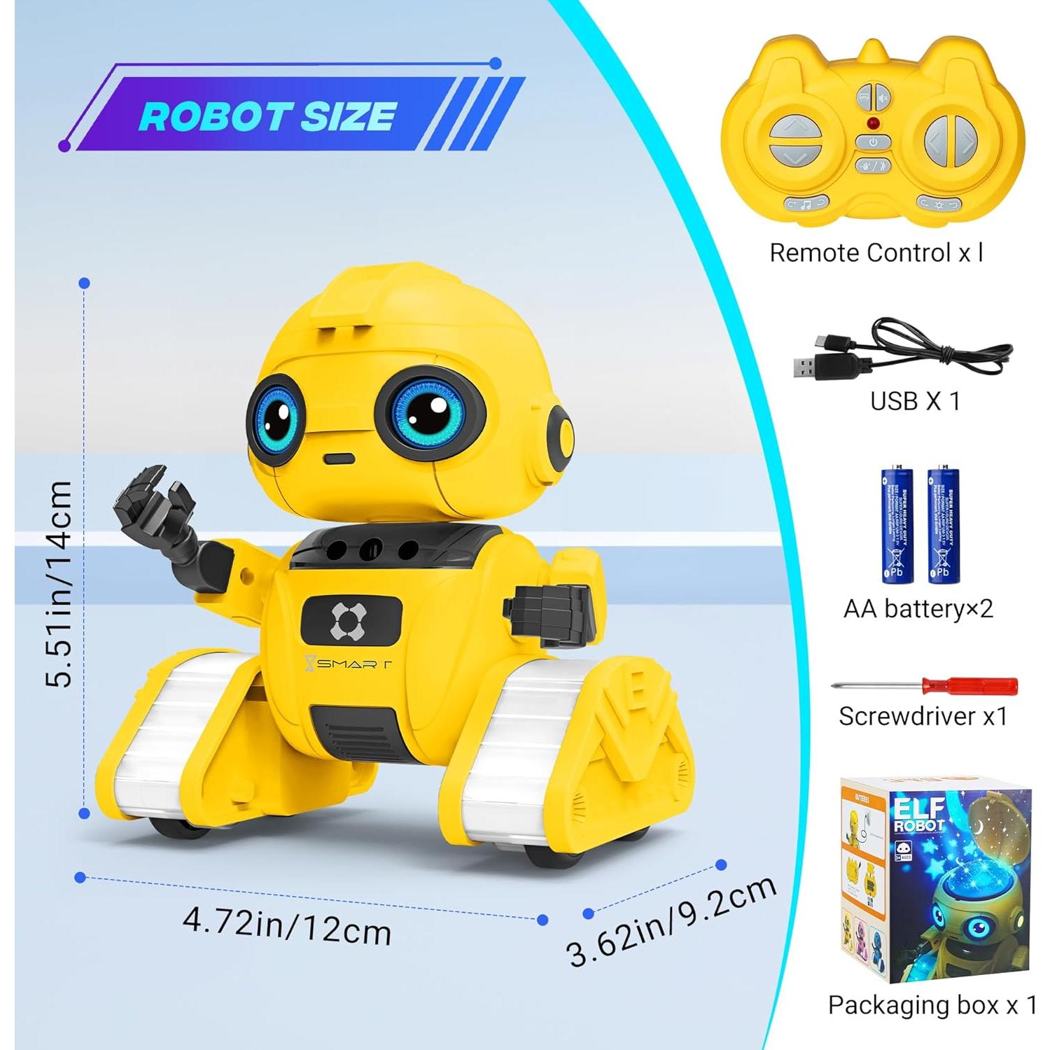 Robot Control Remoto Recargable Flybakiz Amarillo 12cm