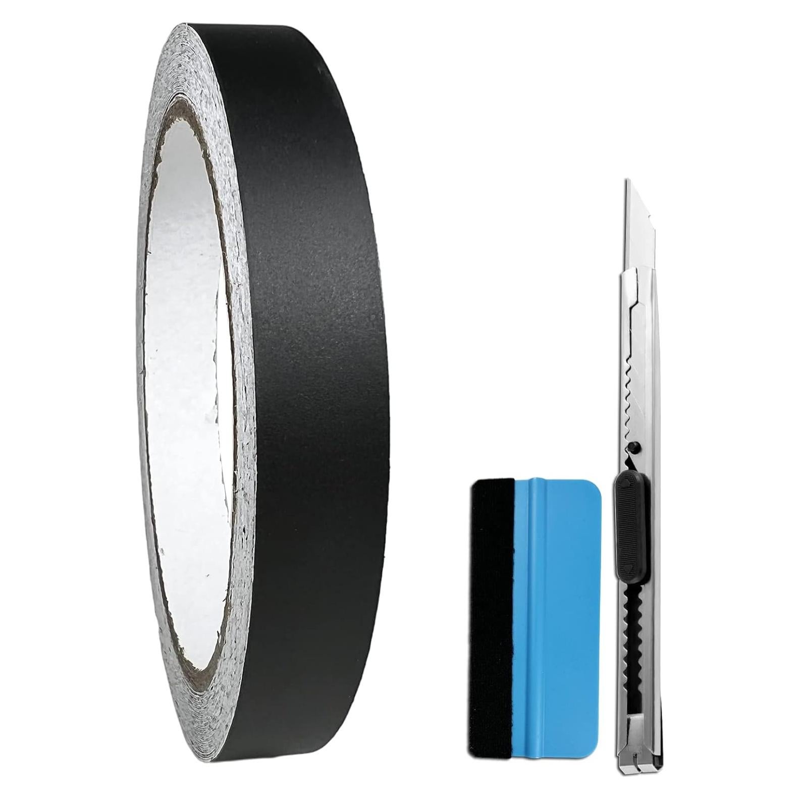 Cinta Adhesiva de Vinilo Mate Negra LZLRUN 1.27cm x 9.14m