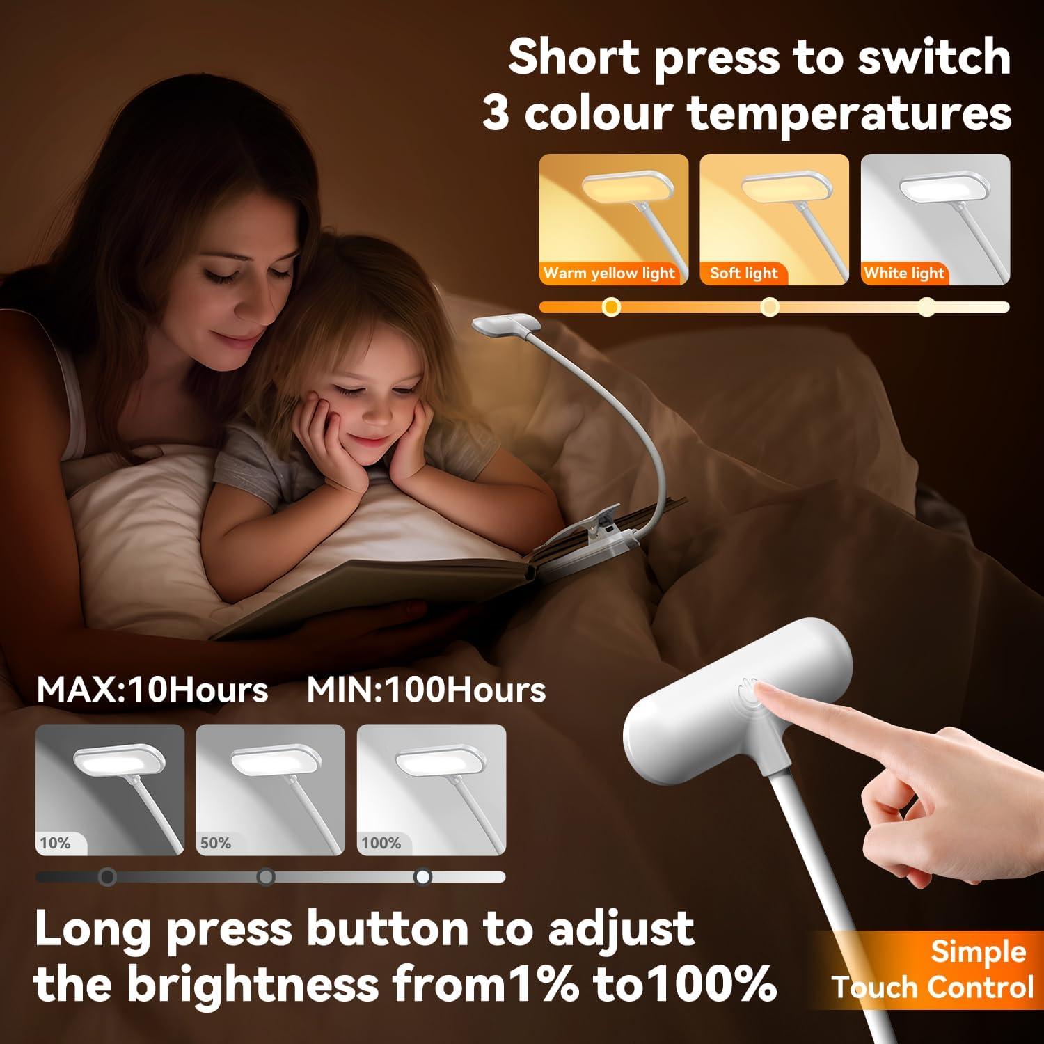 Luz de Lectura Recargable Sotipevs YD-388 20 LED 3 Temperaturas