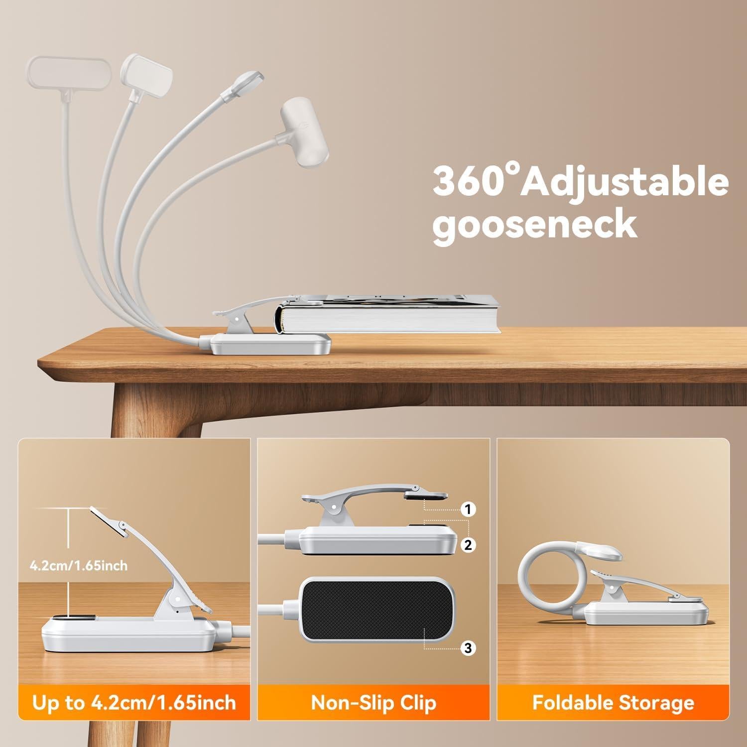 Luz de Lectura Recargable Sotipevs YD-388 20 LED 3 Temperaturas