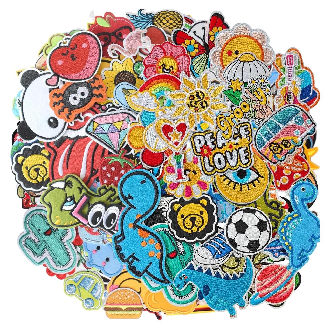 100 Parches Bordados Aleatorios Harsgs para Planchar o Coser