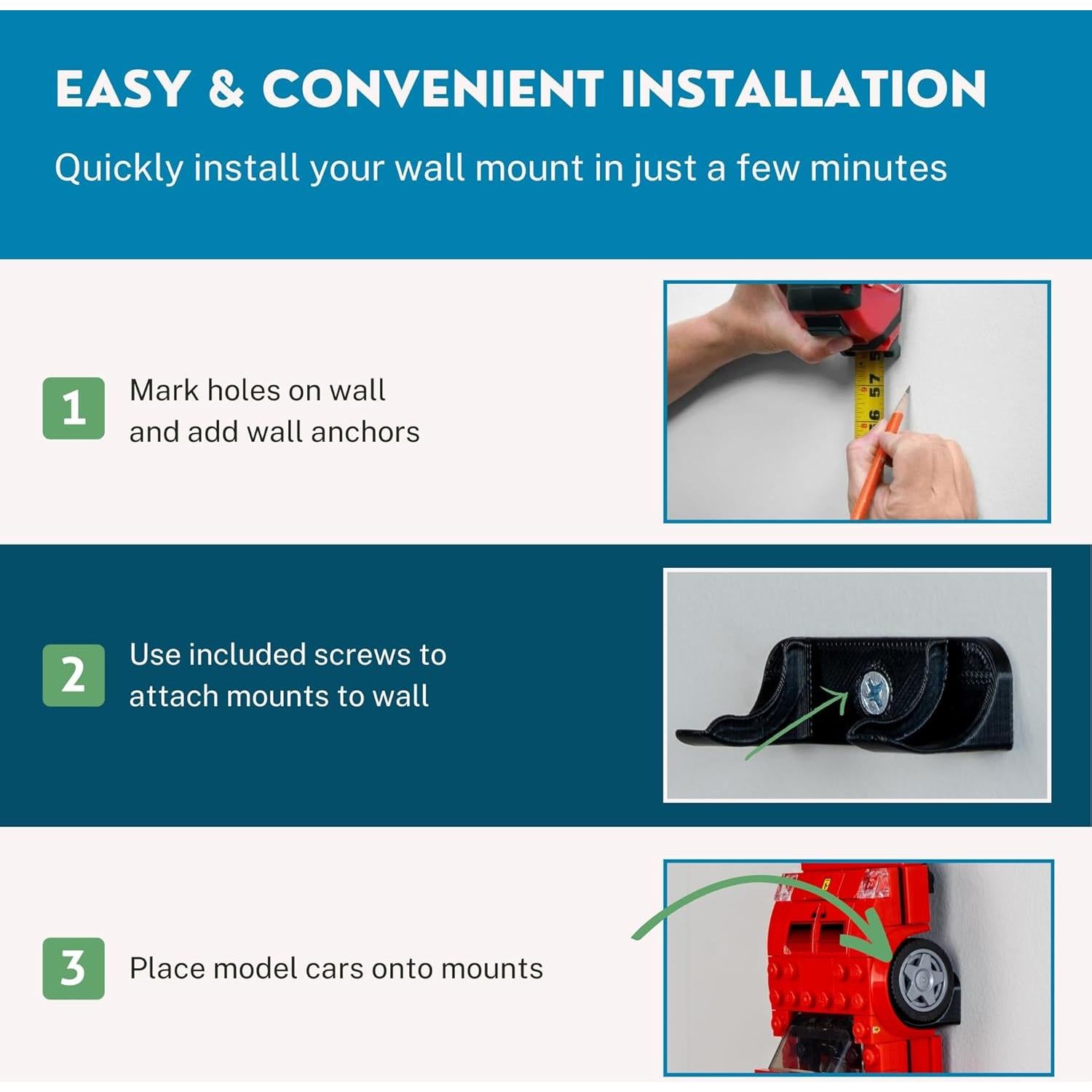 Soporte de Pared para LEGO Speed Champions - 10 Unidades - Matterform