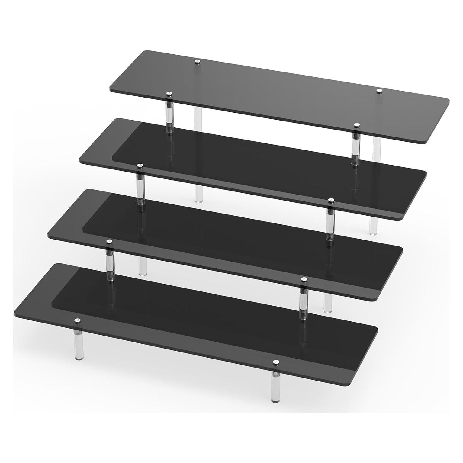 Soporte de Acrílico Negro 4 Niveles CHONOVO para Cosméticos y Figuras