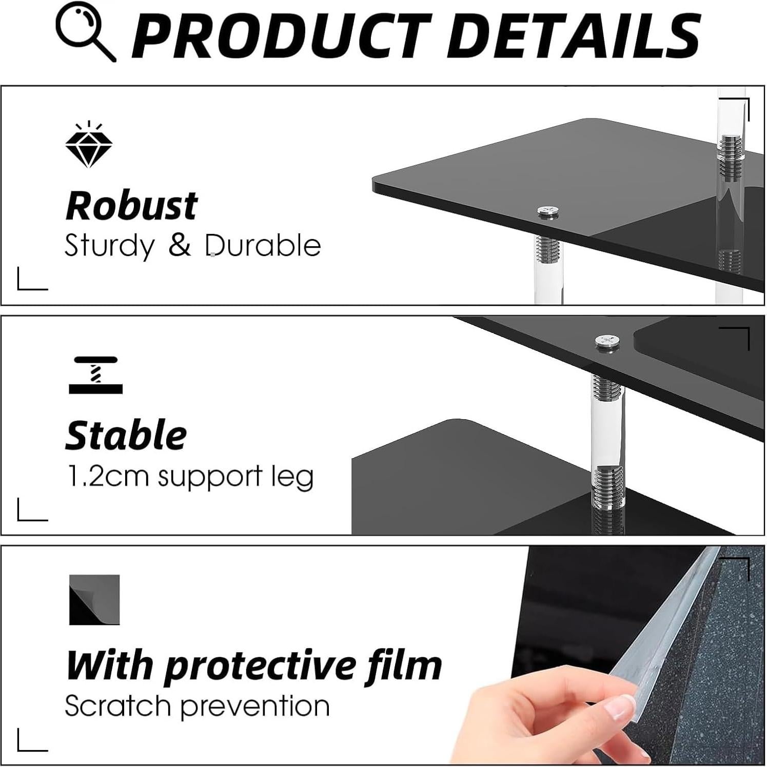 Soporte de Acrílico Negro 4 Niveles CHONOVO para Cosméticos y Figuras