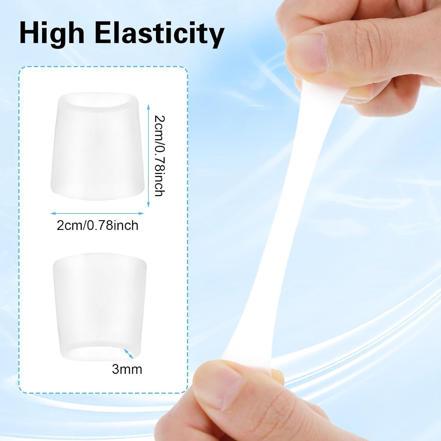 24 Protectores de Gel para Dedos del Pie WY LIGHTING, Transparente