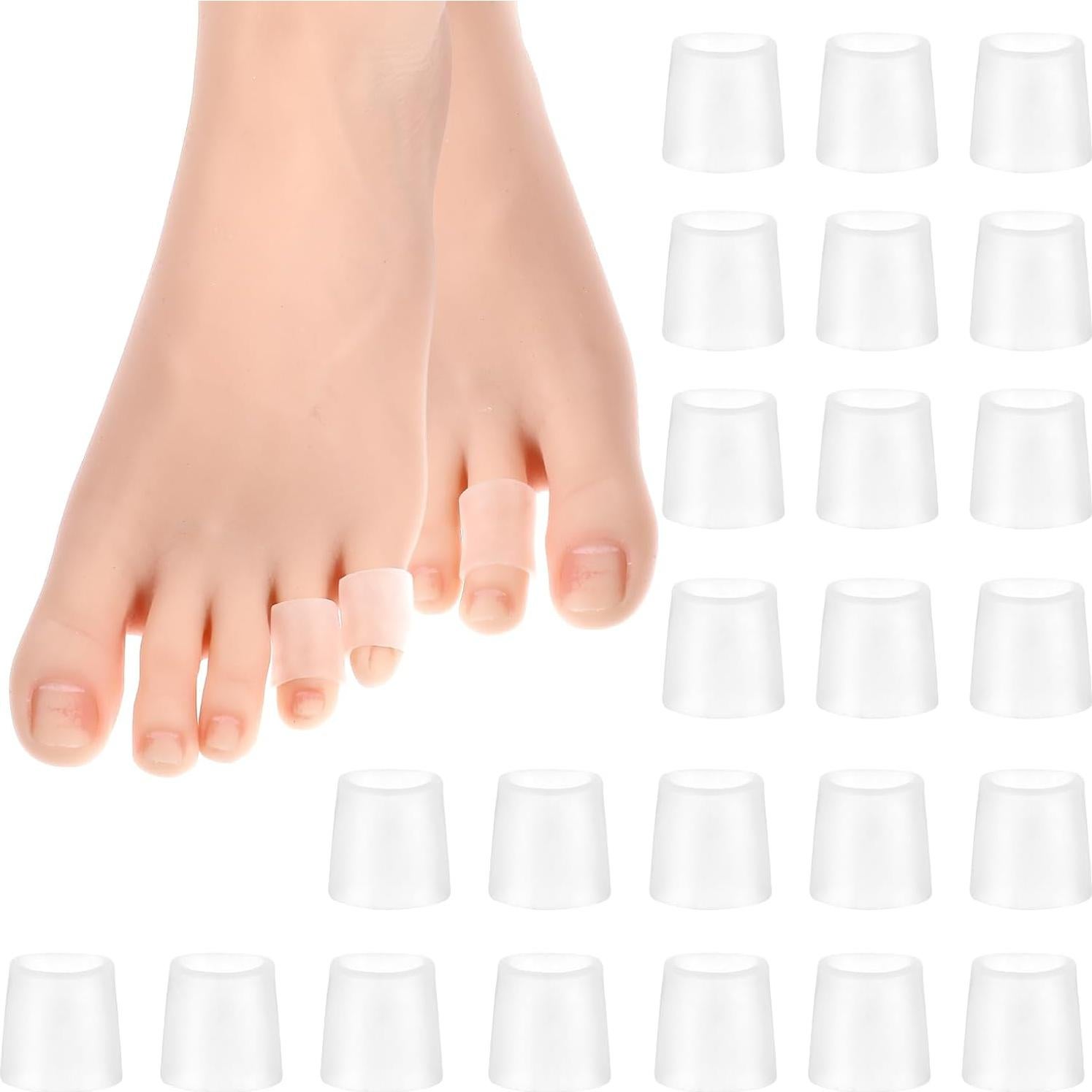 24 Protectores de Gel para Dedos del Pie WY LIGHTING, Transparente
