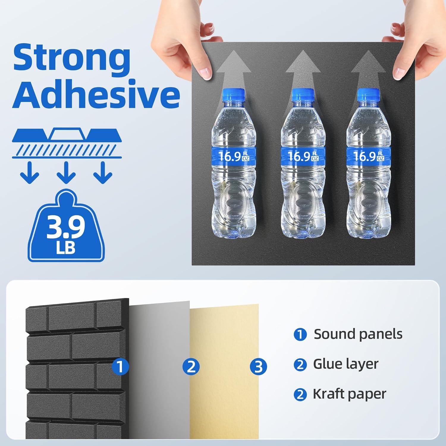 Paquete de 20 Paneles Acústicos NEPIS 30.48x30.48 cm Negro