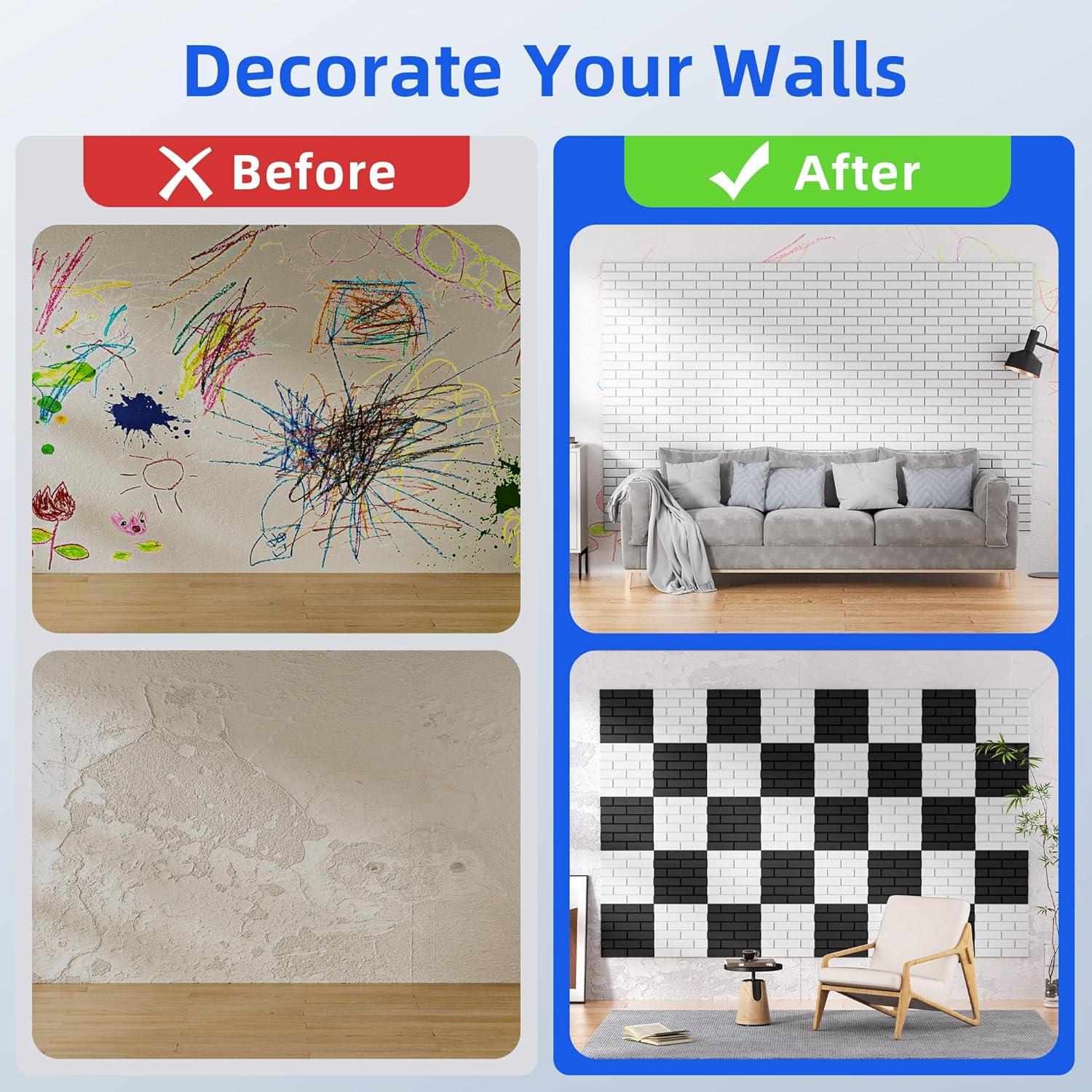 Paquete de 20 Paneles Acústicos Adhesivos 30.48x30.48cm Blanco