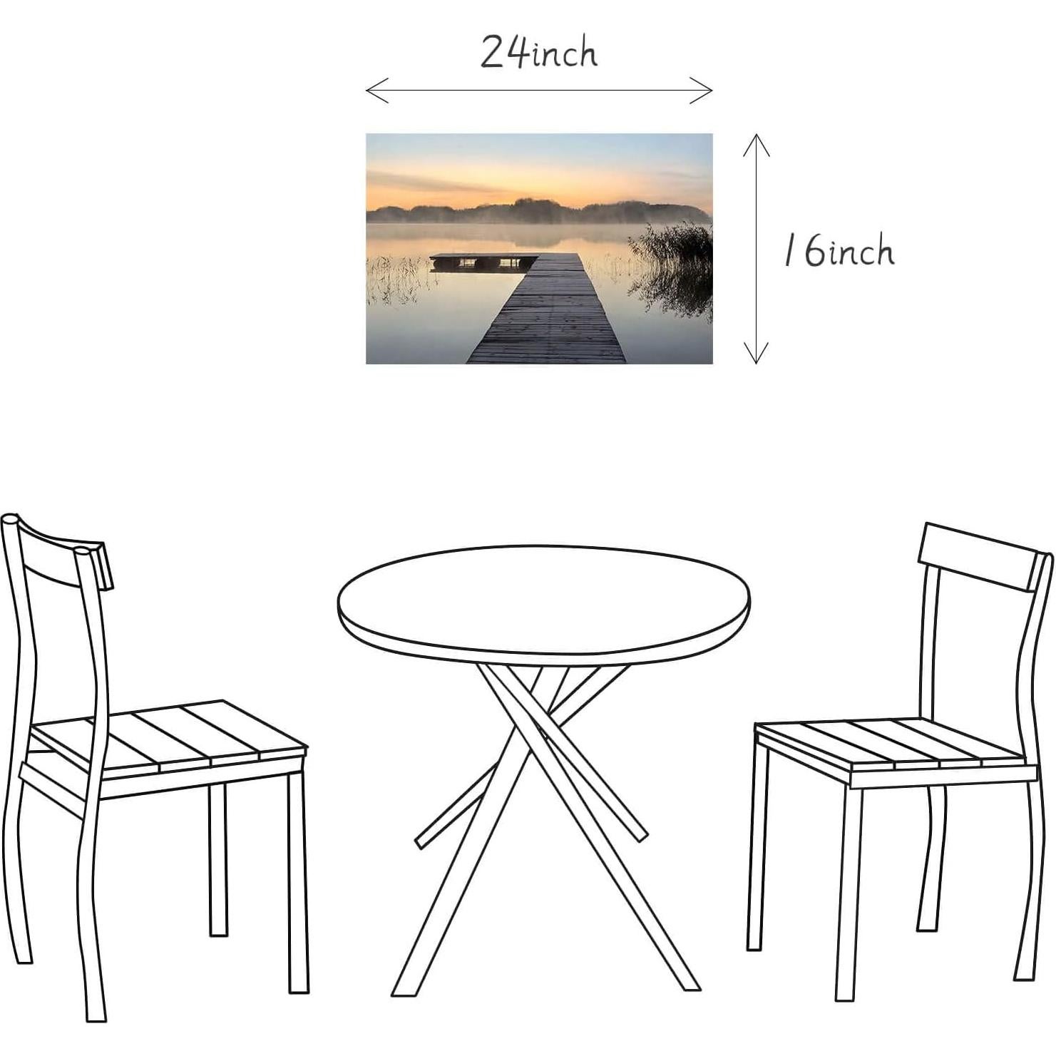 Arte en Lienzo Paisaje Lago Brumoso 61x41 cm Decoración