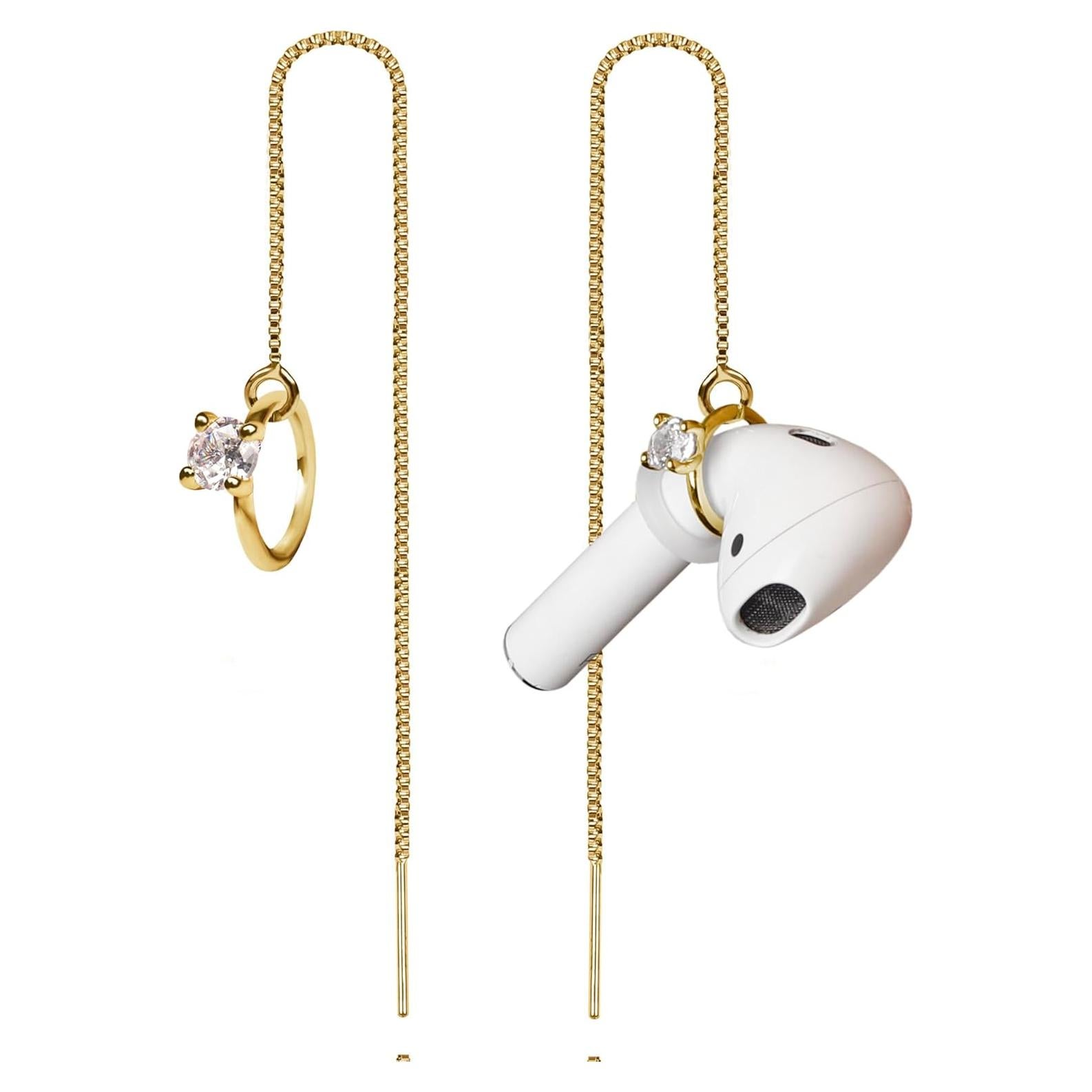 Cadena de Soporte para Auriculares Inalámbricos Aomufid - Anillo Dorado