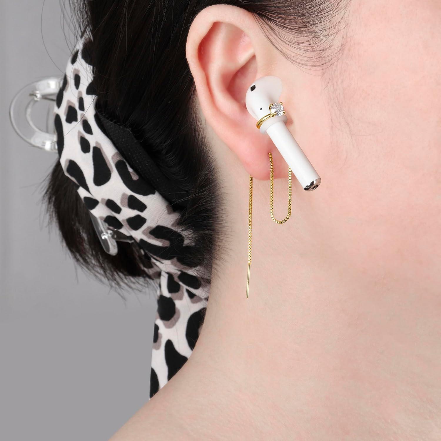 Cadena de Soporte para Auriculares Inalámbricos Aomufid - Anillo Dorado