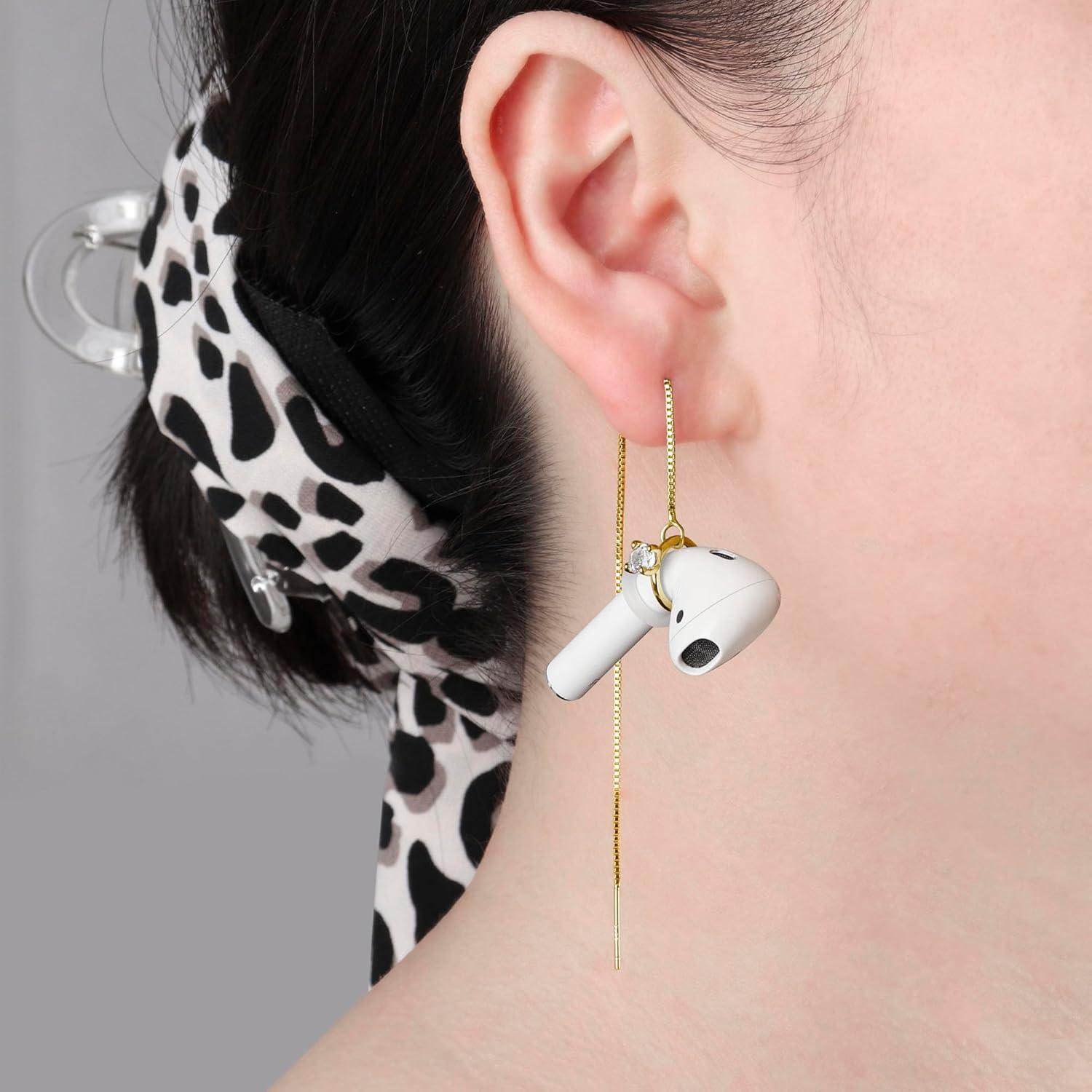 Cadena de Soporte para Auriculares Inalámbricos Aomufid - Anillo Dorado