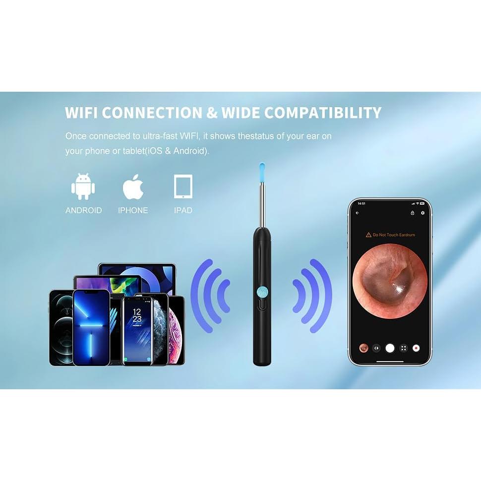 Limpiador de Oídos JIDING C66 - Otoscopio Inalámbrico HD 1080P
