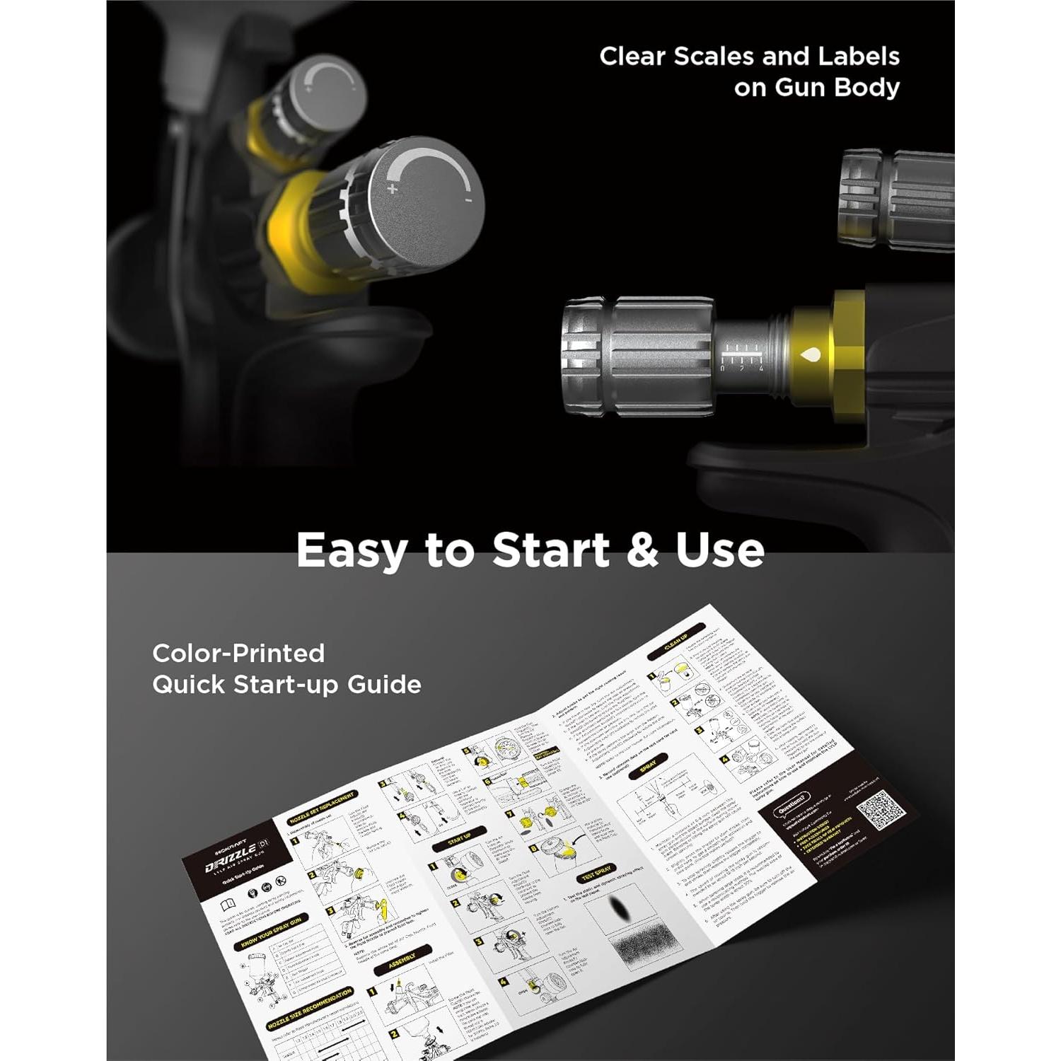 Pistola de Pintura InoKraft D1 LVLP 1.3mm Kit Básico 600cc