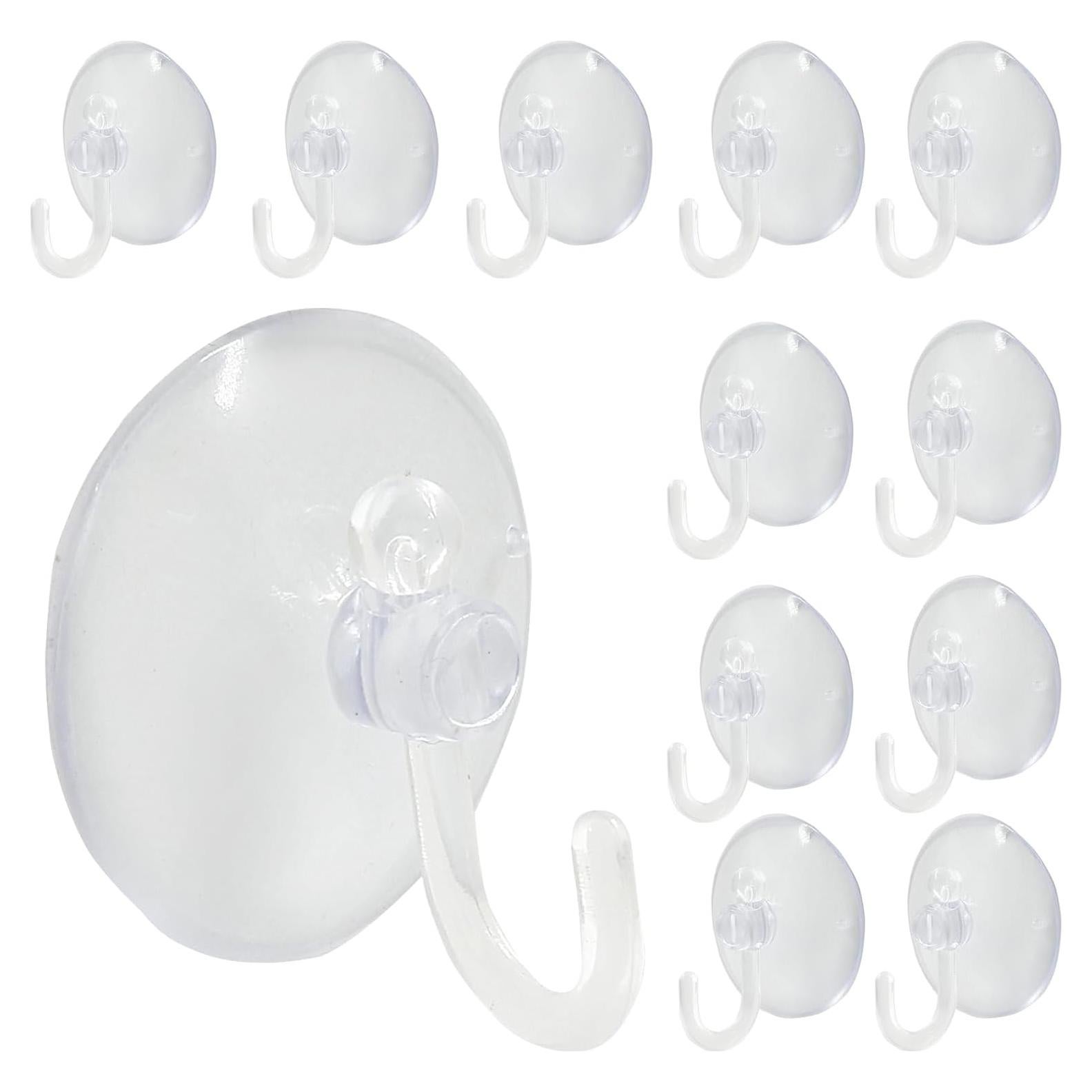 12 Ganchos de Ventosa Transparente Bonsicoky 30 mm para Pared