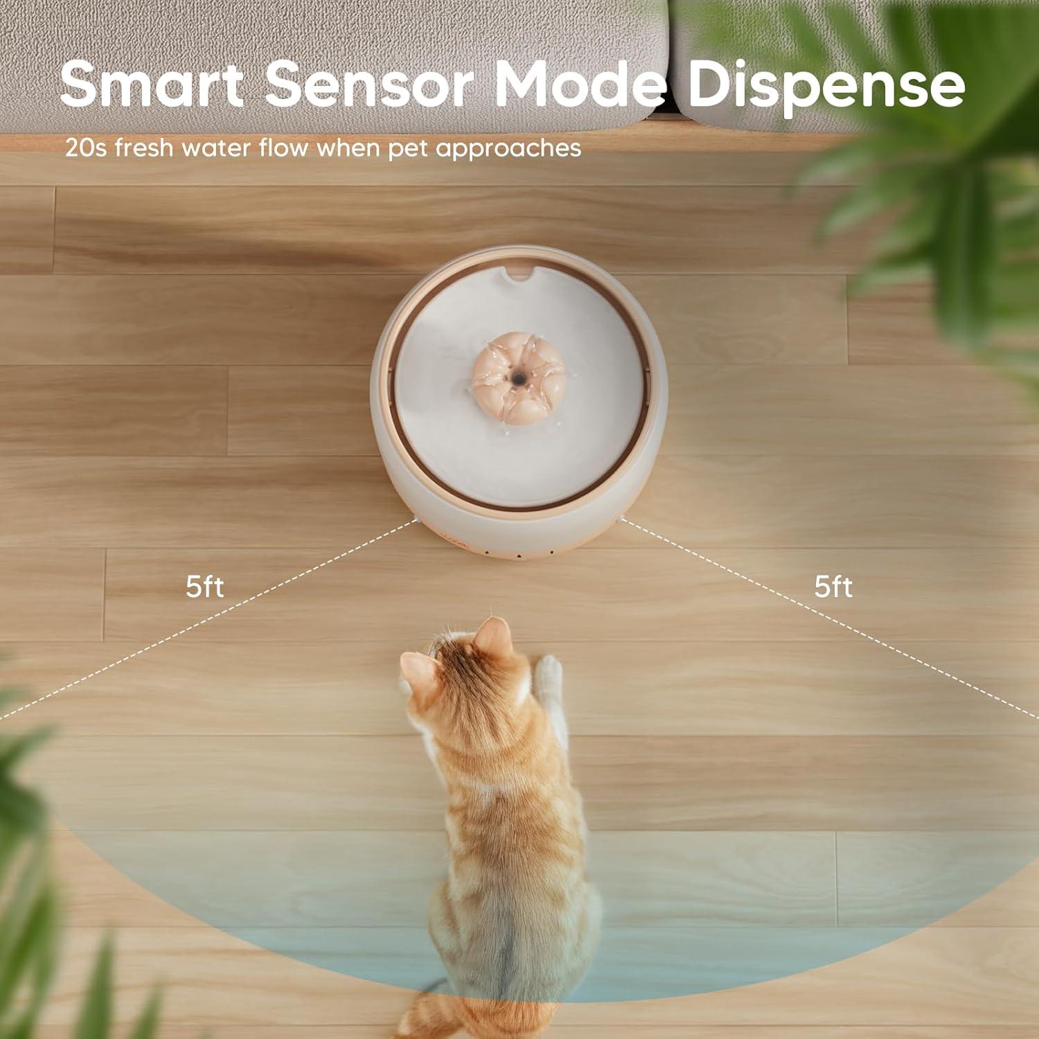 Fuente de Agua Cerámica Inalámbrica WOPET 3L para Gatos y Perros