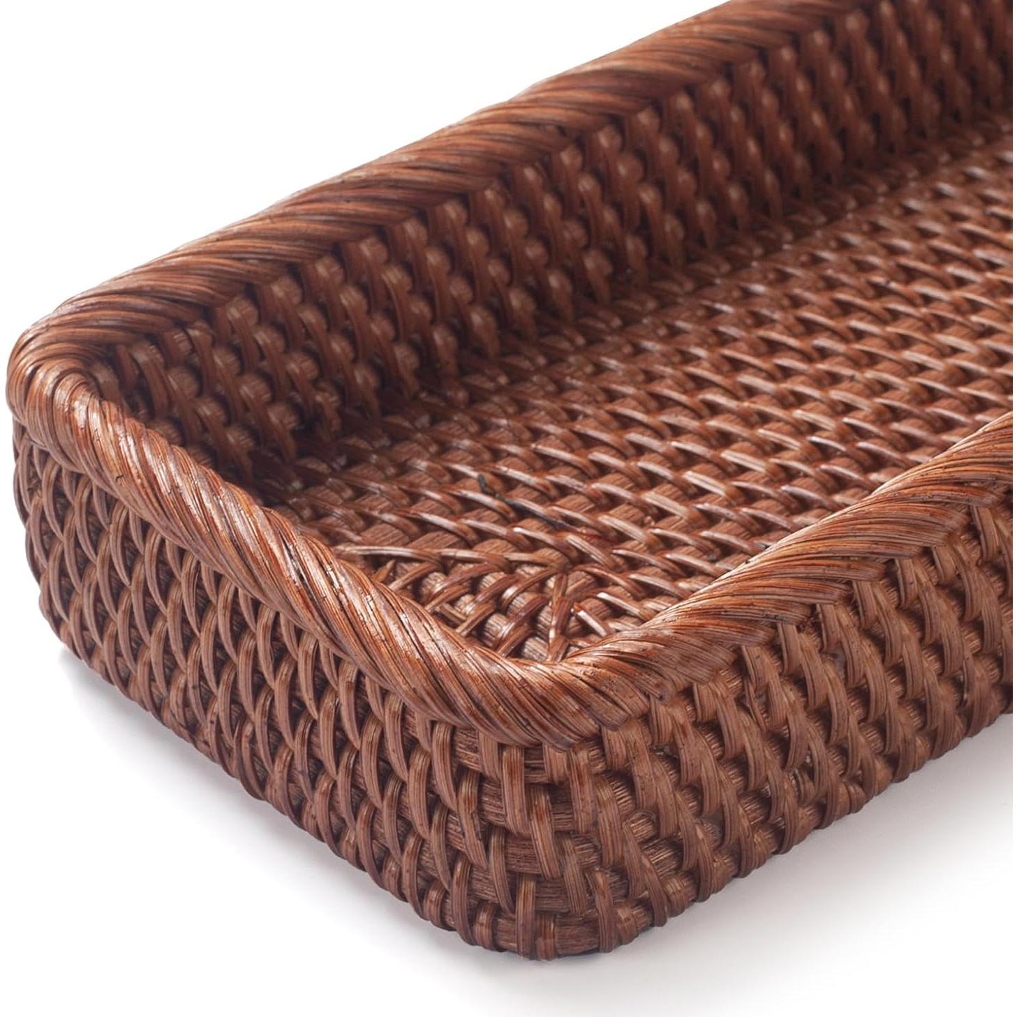 Bandeja de baño DECRAFTS de ratán 25.9x12.5 cm color miel