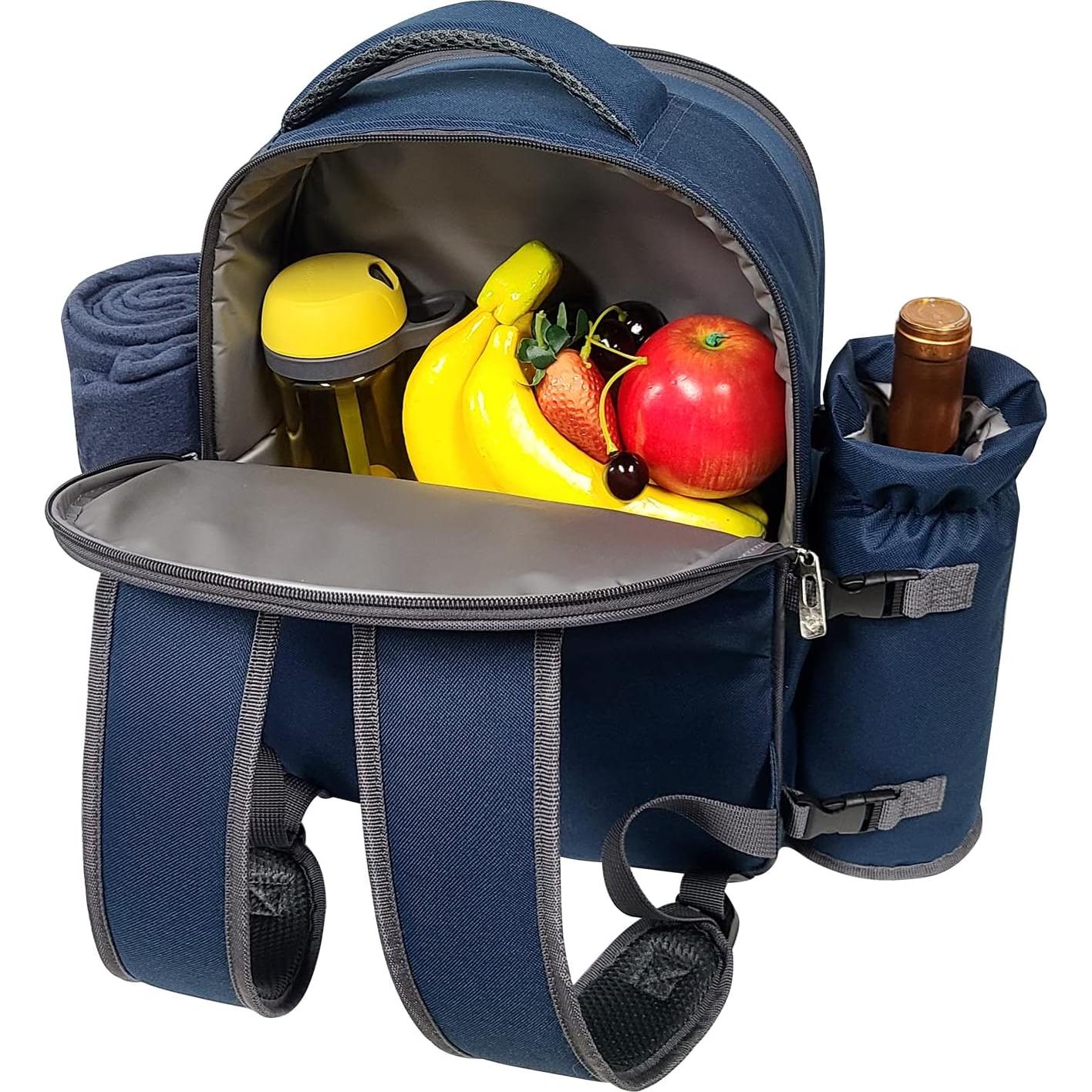 Mochila de Picnic Hap Tim para 4 Personas con Manta y Enfriador