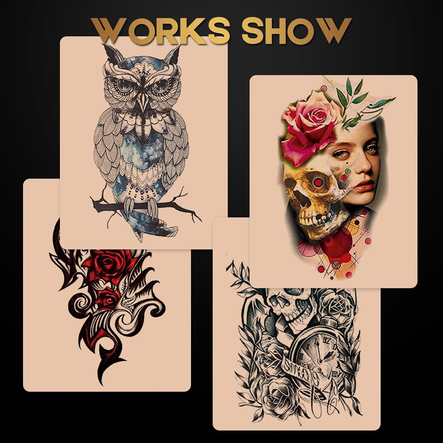 Piel Falsa para Tatuaje Jconly 3Pcs 20.32x15.24cm Silicona